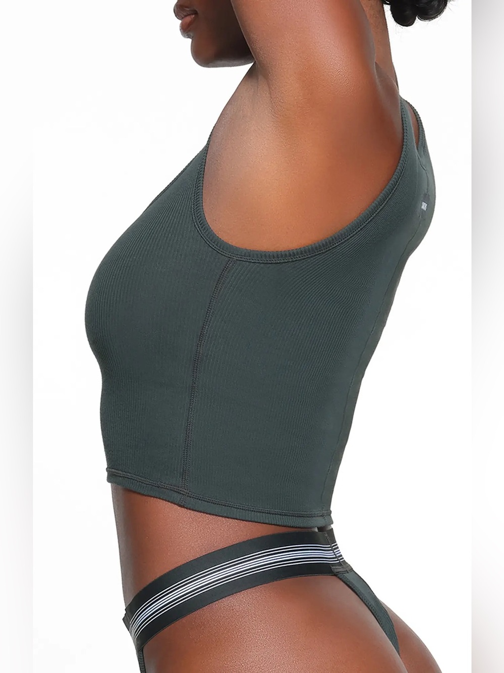 SKIMS Spruce Cotton Rib Tank - Picture 7 of 9